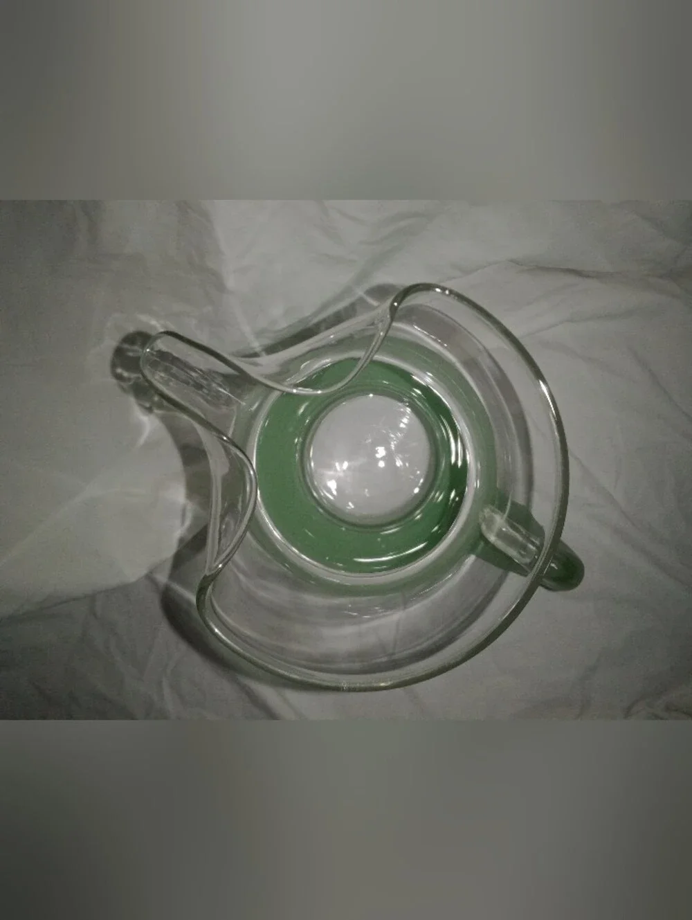Vintage Blendo Seafoam Green Glass Pitcher 10 1/8